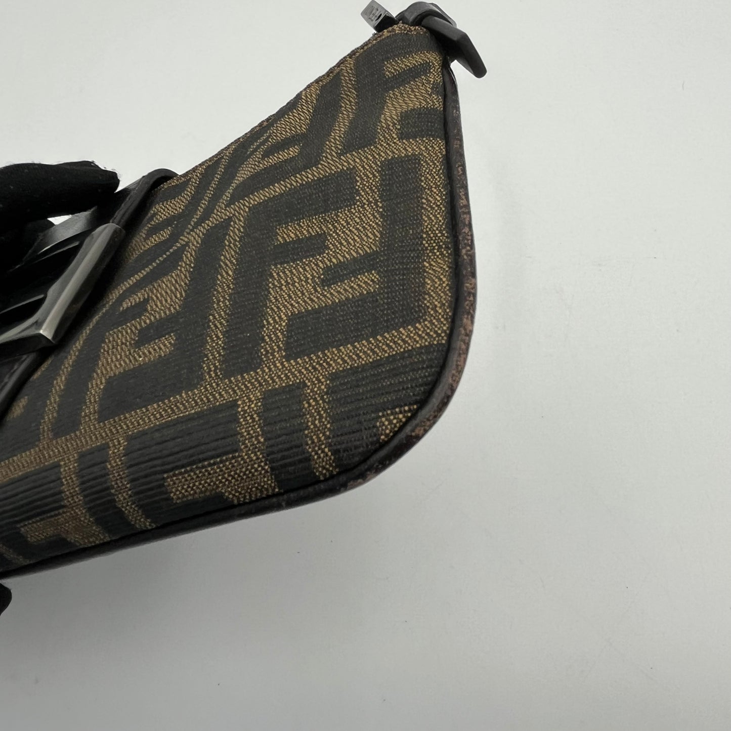Fendi Tobacco Zucca Zip Flap Mini Baguette