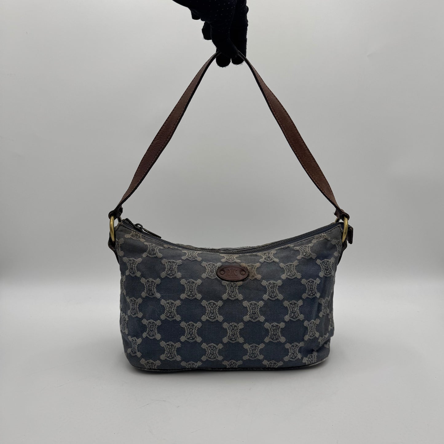 Celine Paris Macadam Denim Shoulder Bag