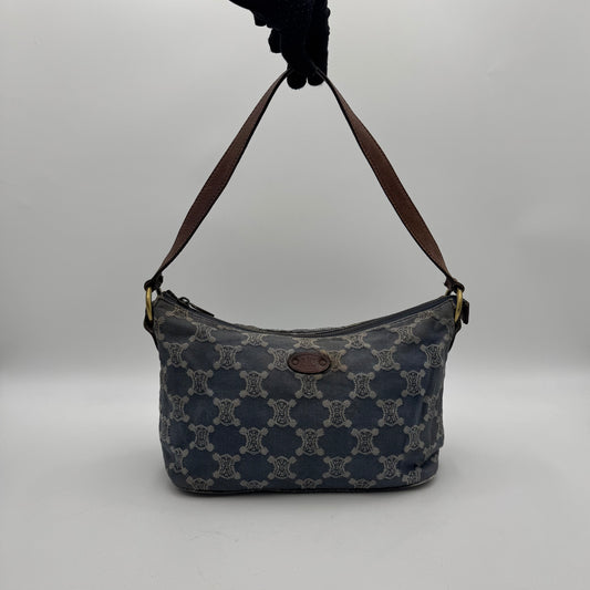 Celine Paris Macadam Denim Shoulder Bag