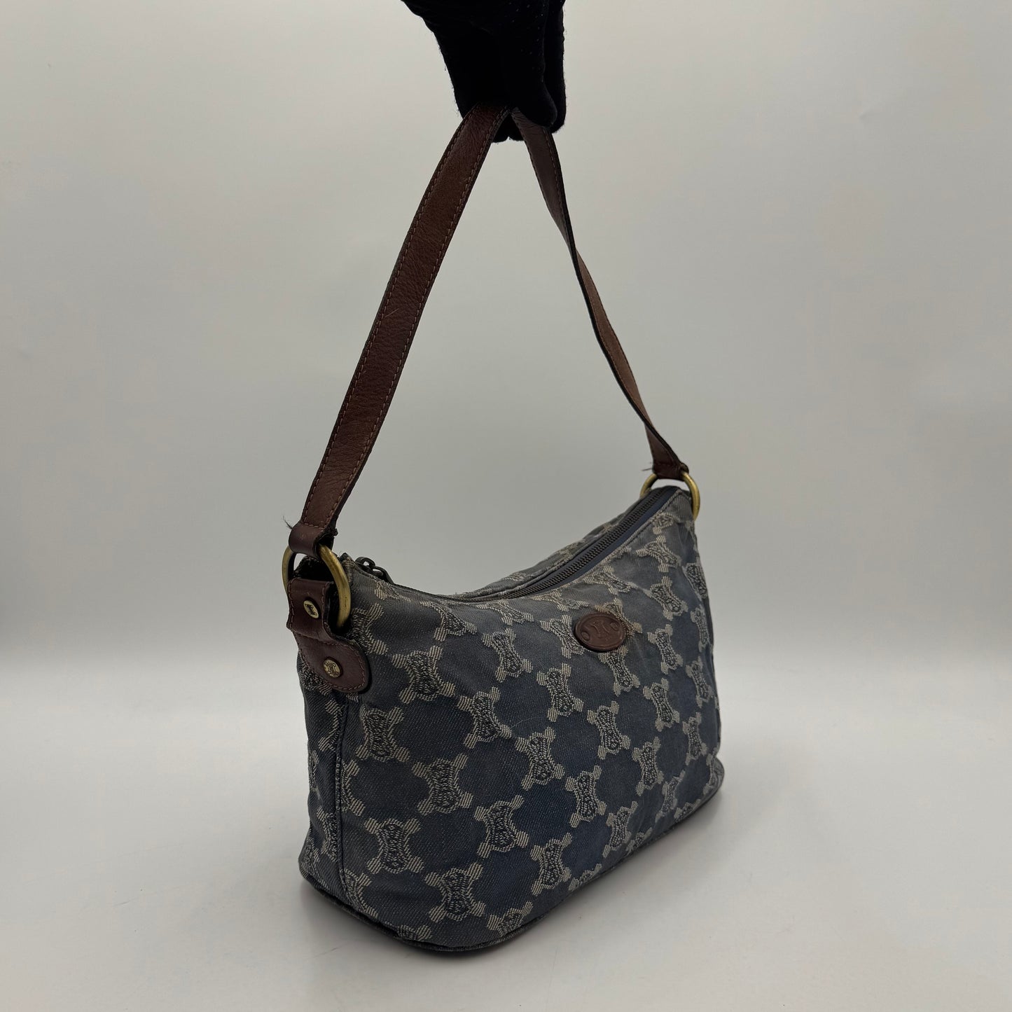 Celine Paris Macadam Denim Shoulder Bag