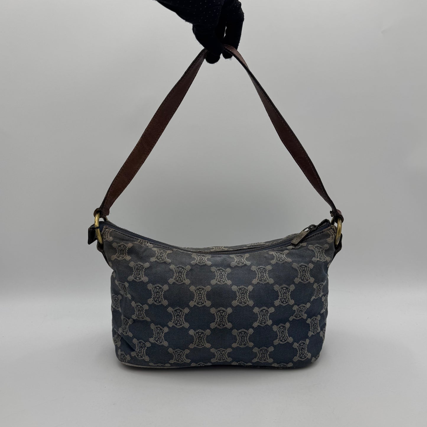 Celine Paris Macadam Denim Shoulder Bag