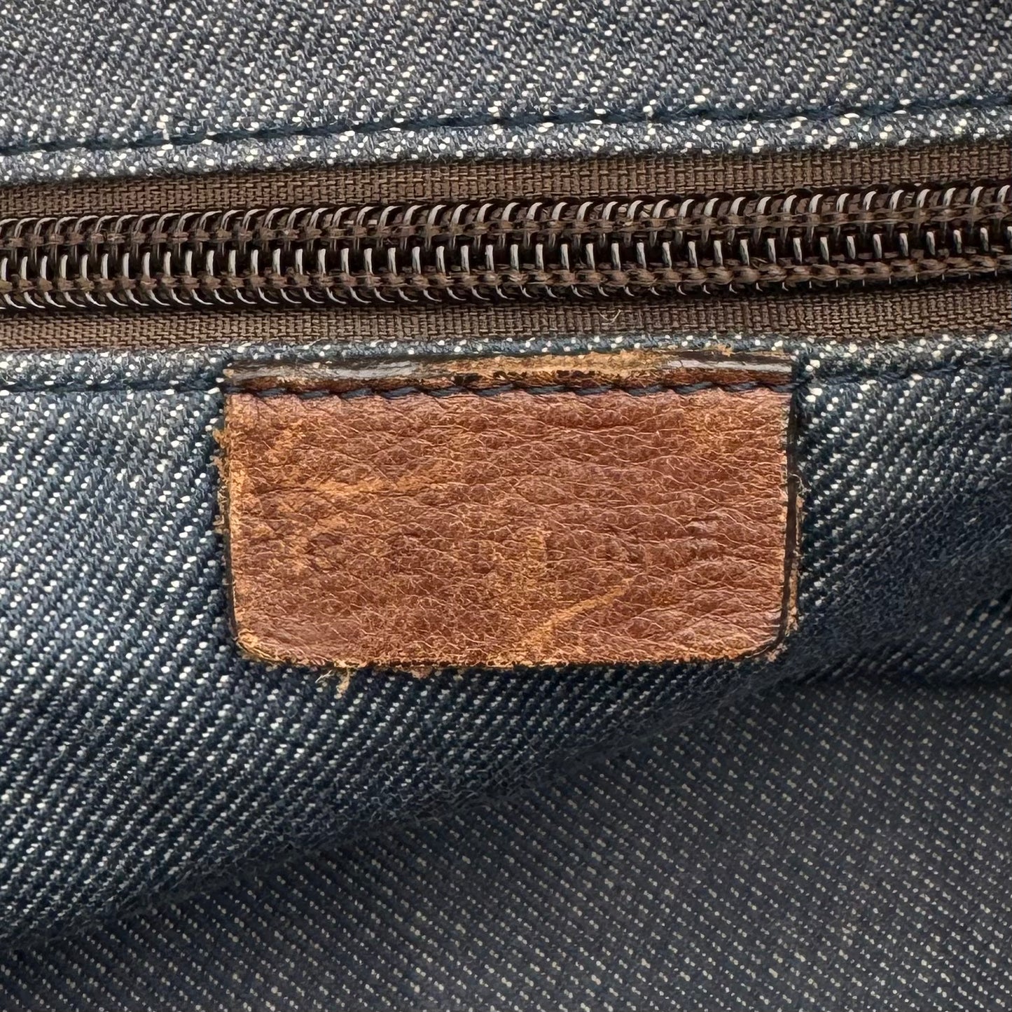 Celine Paris Macadam Denim Shoulder Bag