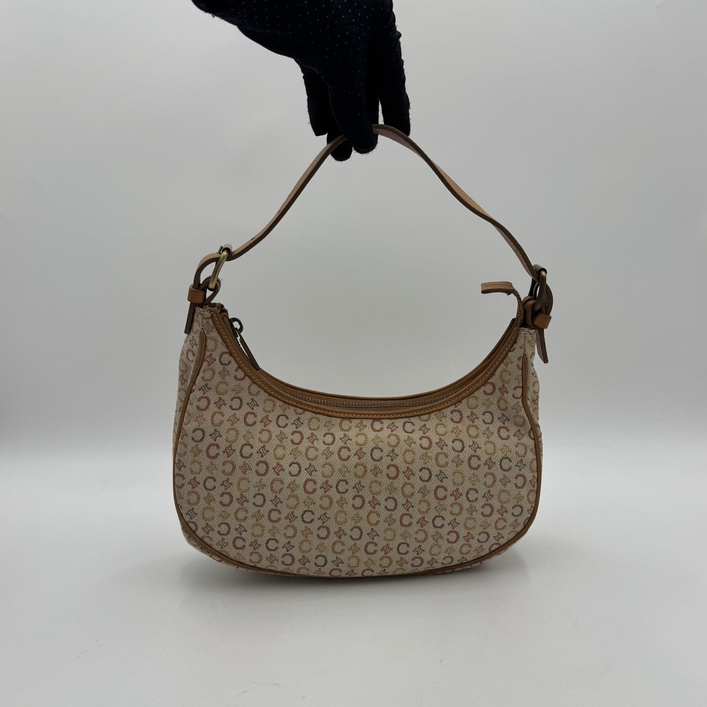 Celine Paris Neutral C Triomphe Canvas Ava Hobo Baguette