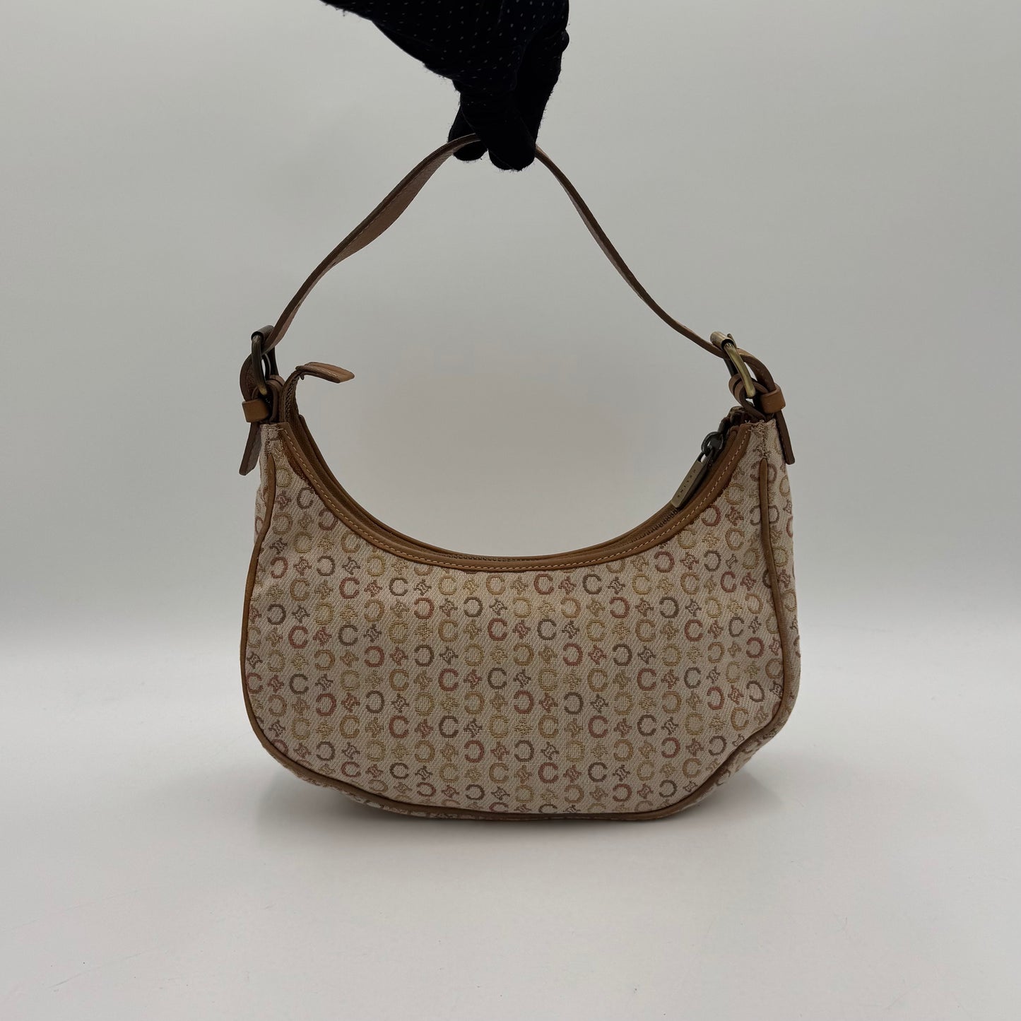 Celine Paris Neutral C Triomphe Canvas Ava Hobo Baguette