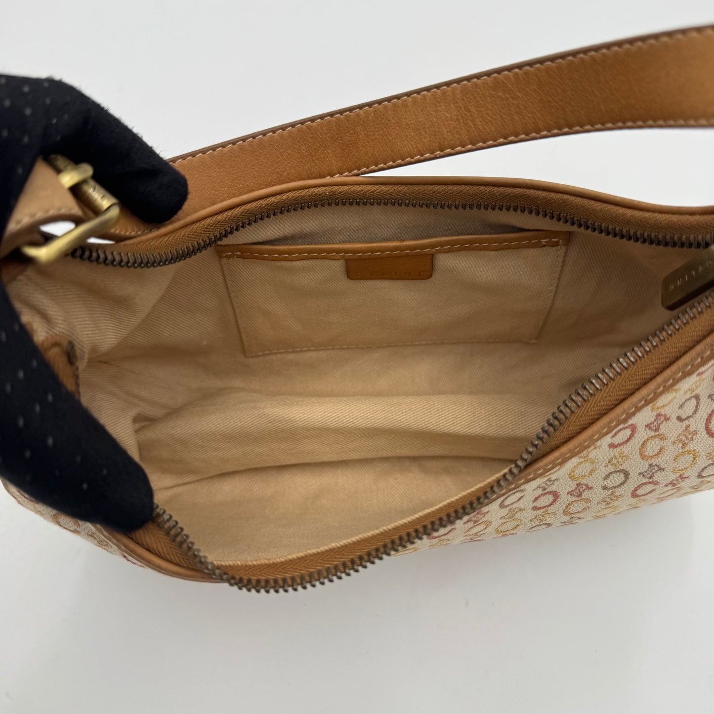 Celine Paris Neutral C Triomphe Canvas Ava Hobo Baguette
