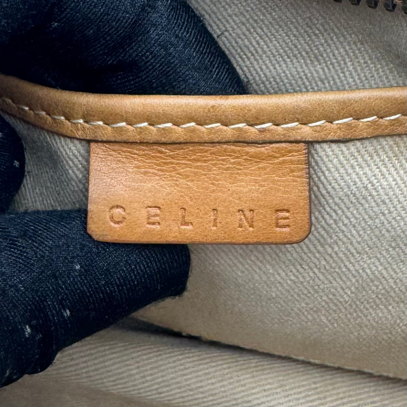 Celine Paris Neutral C Triomphe Canvas Ava Hobo Baguette