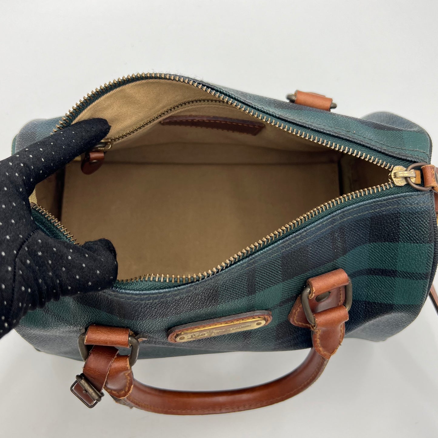Polo Ralph Lauren Vintage Plaid Boston 25 Bag