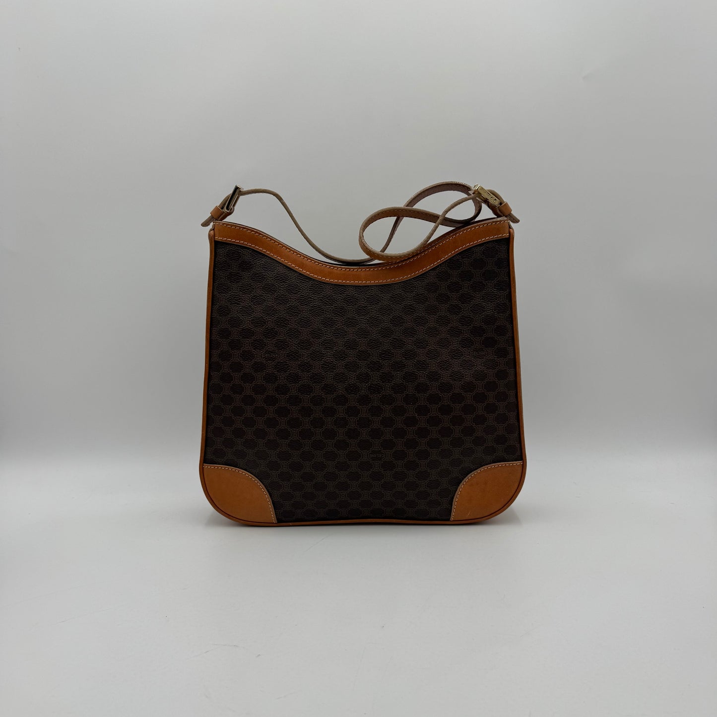 Celine Paris Brown Macadam Hobo Bag