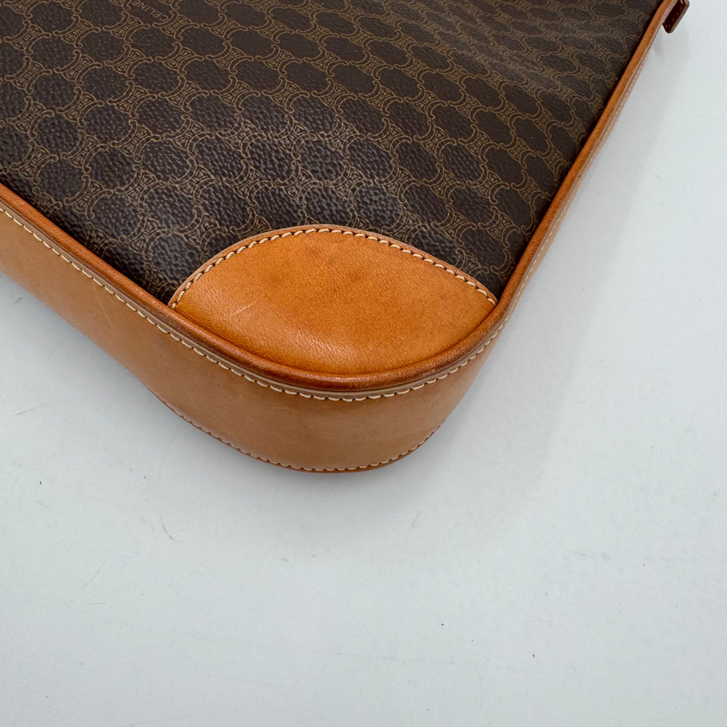 Celine Paris Brown Macadam Hobo Bag