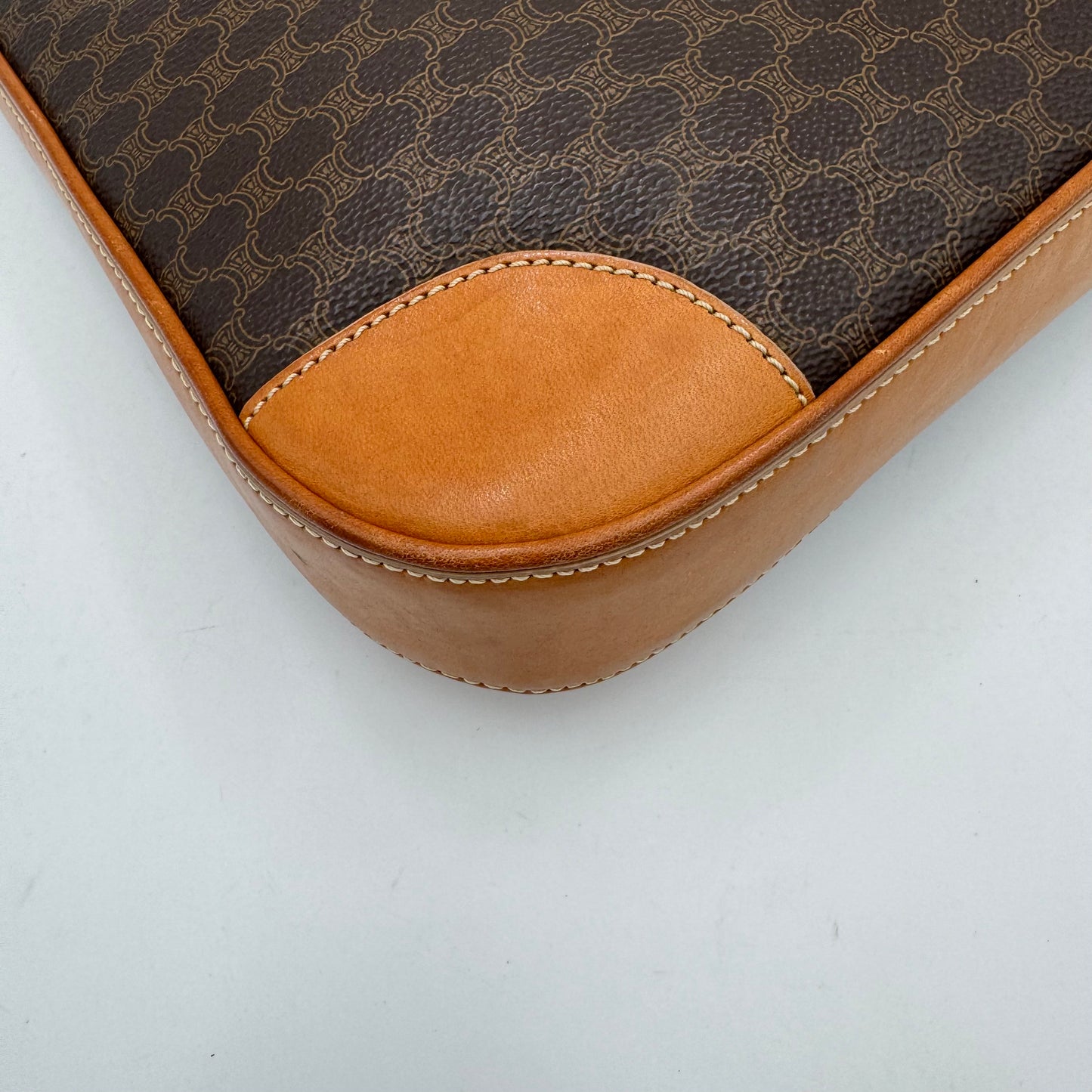 Celine Paris Brown Macadam Hobo Bag