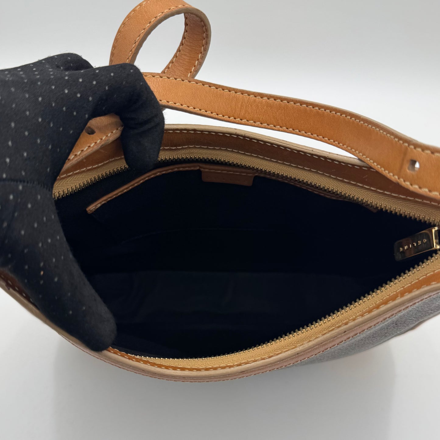 Celine Paris Brown Macadam Hobo Bag