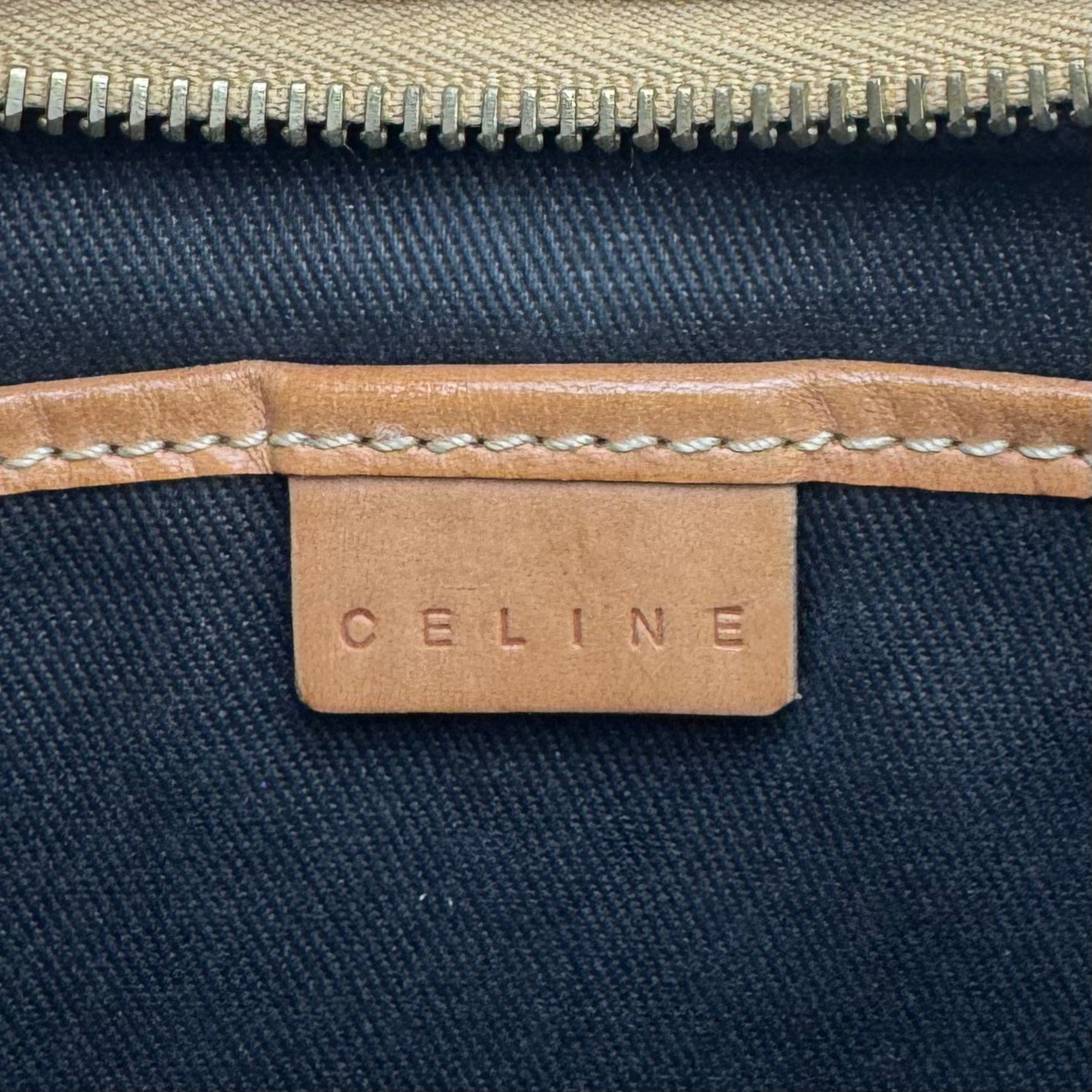 Celine Paris Brown Macadam Hobo Bag