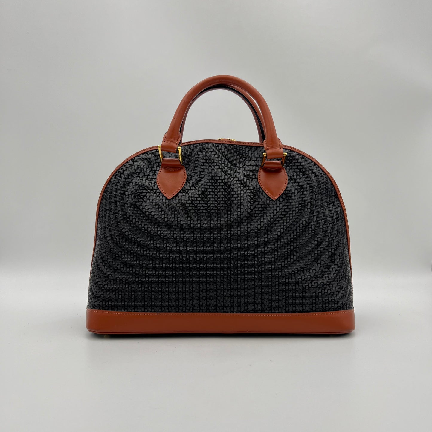 Bally Black and Brown Dome Satchel