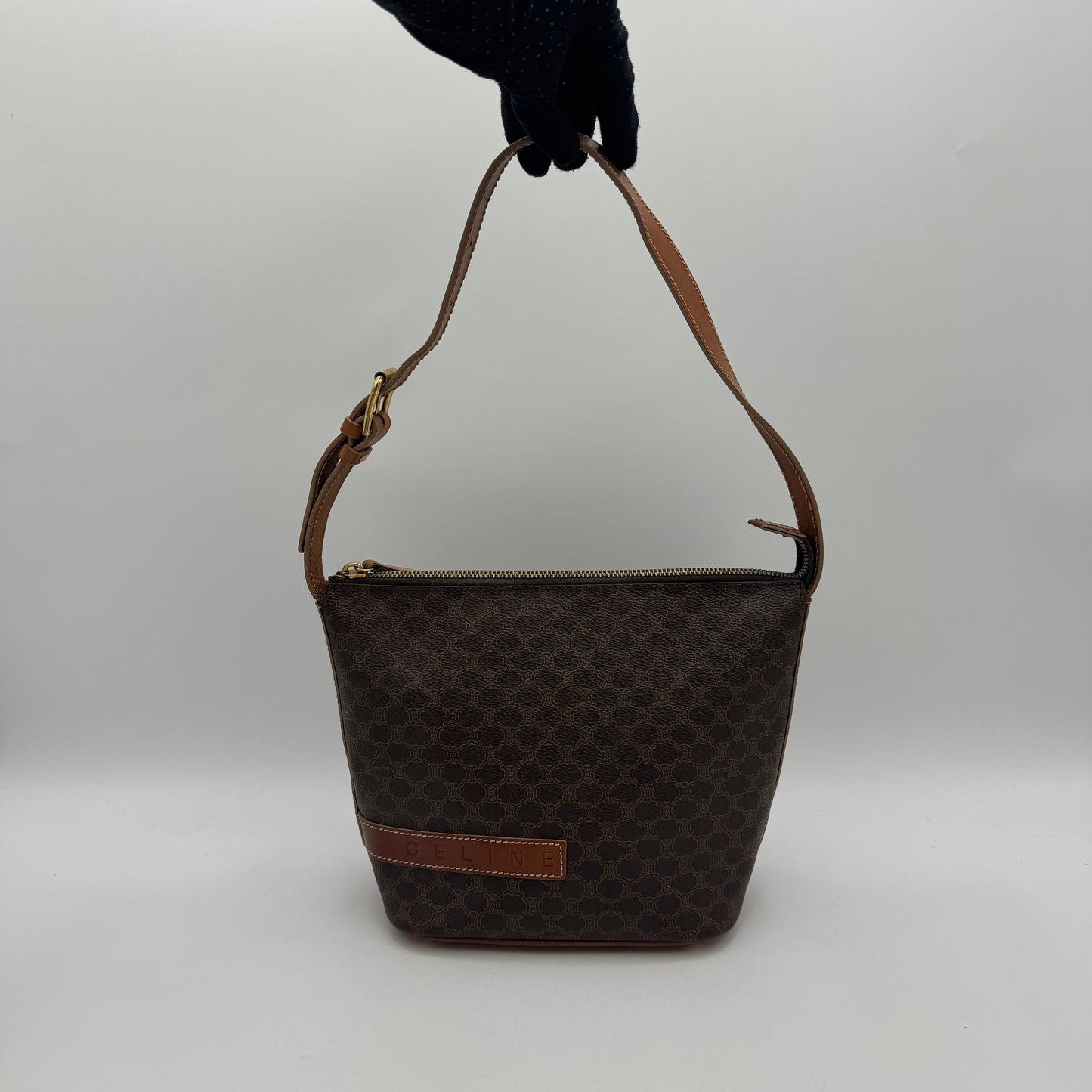 Celine Paris Macadam Logo Boat Shoulder Bag