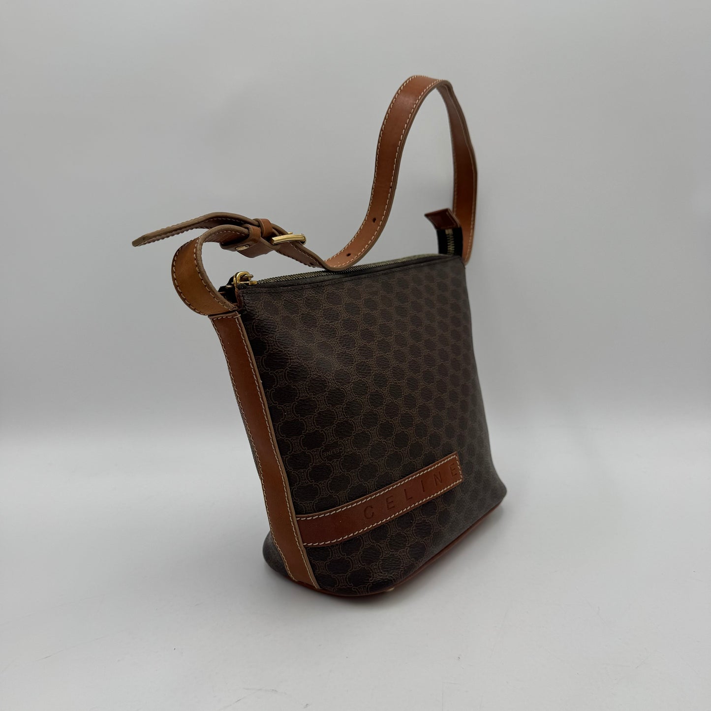 Celine Paris Macadam Logo Boat Shoulder Bag