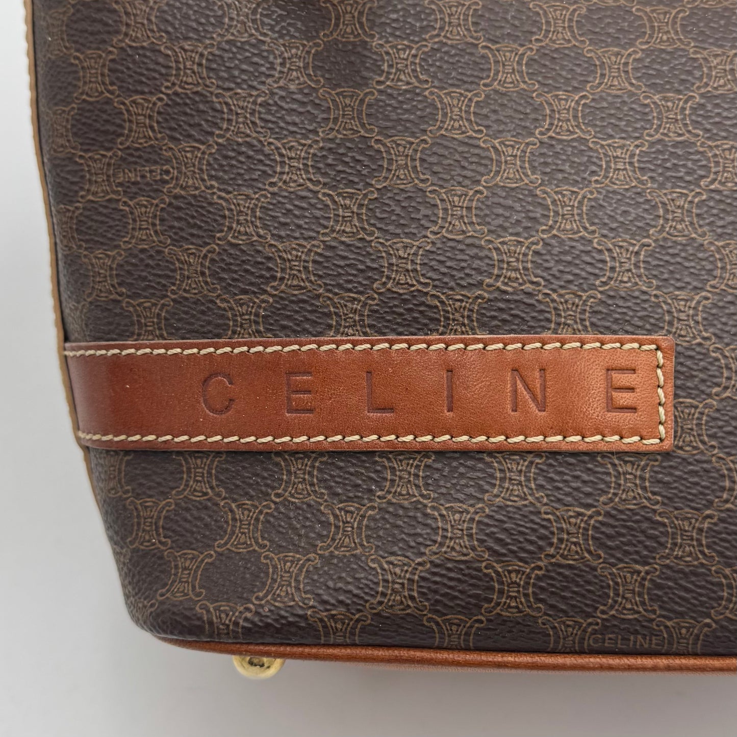 Celine Paris Macadam Logo Boat Shoulder Bag
