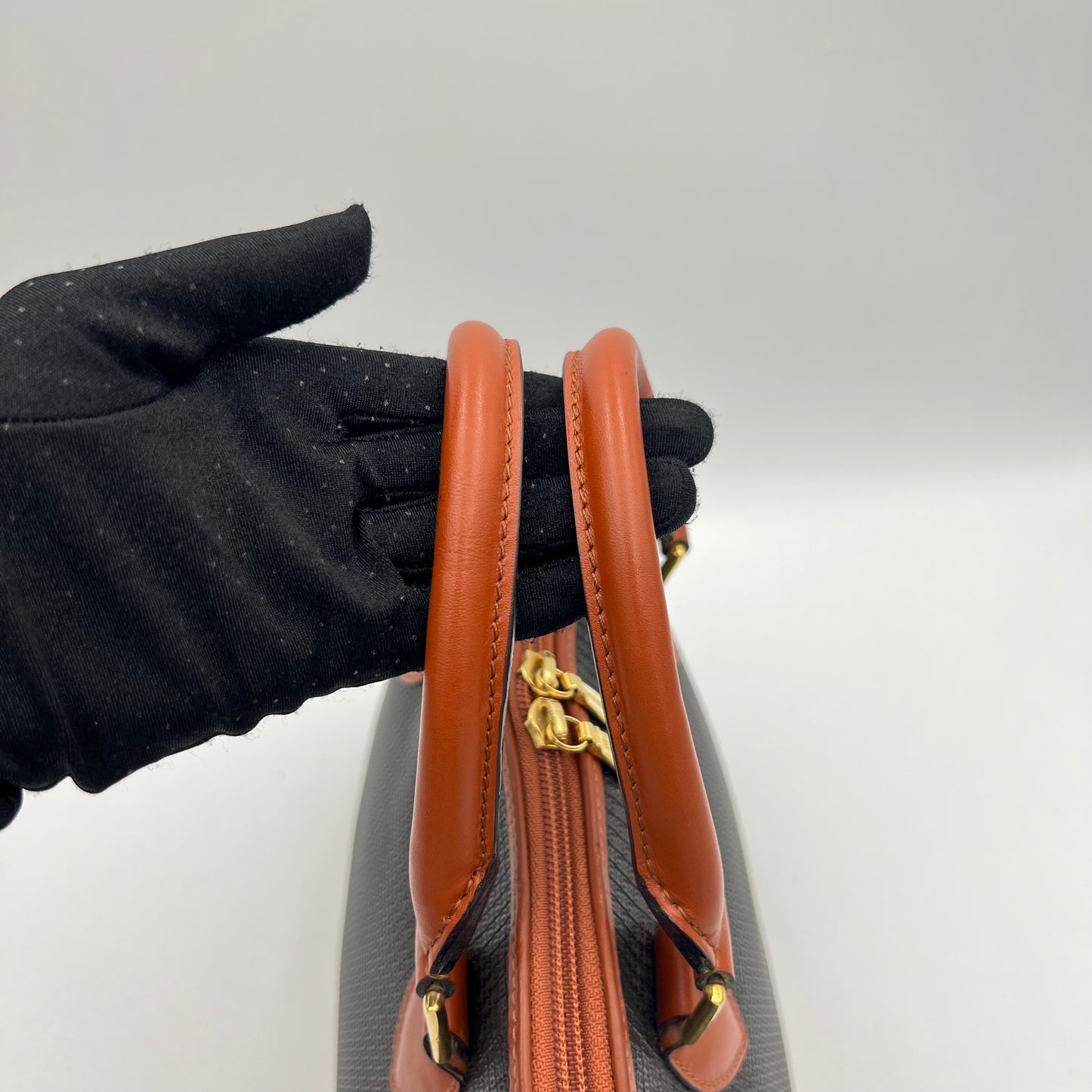 Bally Black and Brown Dome Satchel
