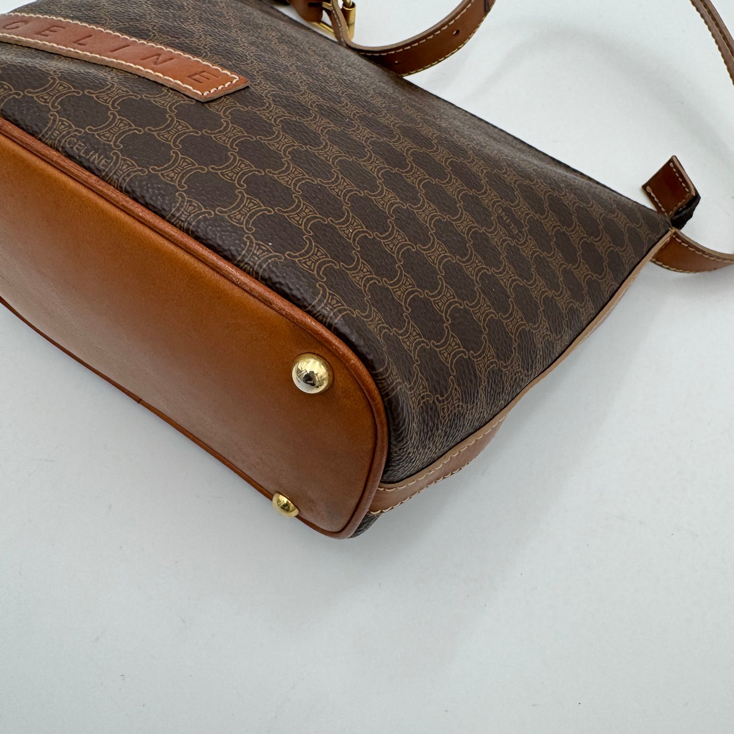 Celine Paris Macadam Logo Boat Shoulder Bag
