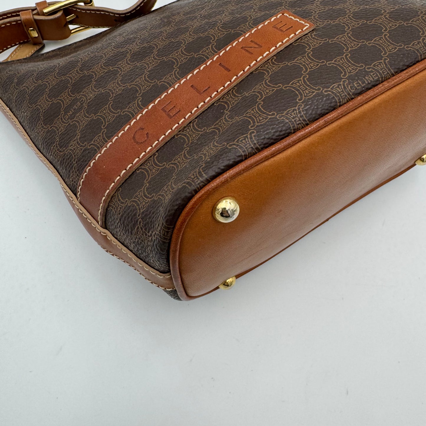 Celine Paris Macadam Logo Boat Shoulder Bag