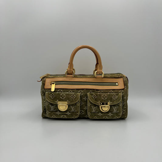 LV Green Monogram Denim Neo Speedy