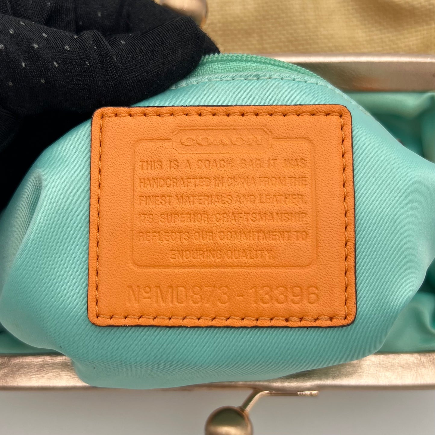 Coach Woven Straw Orange Leather Foldover Kisslock Bonnie Shoulder Bag
