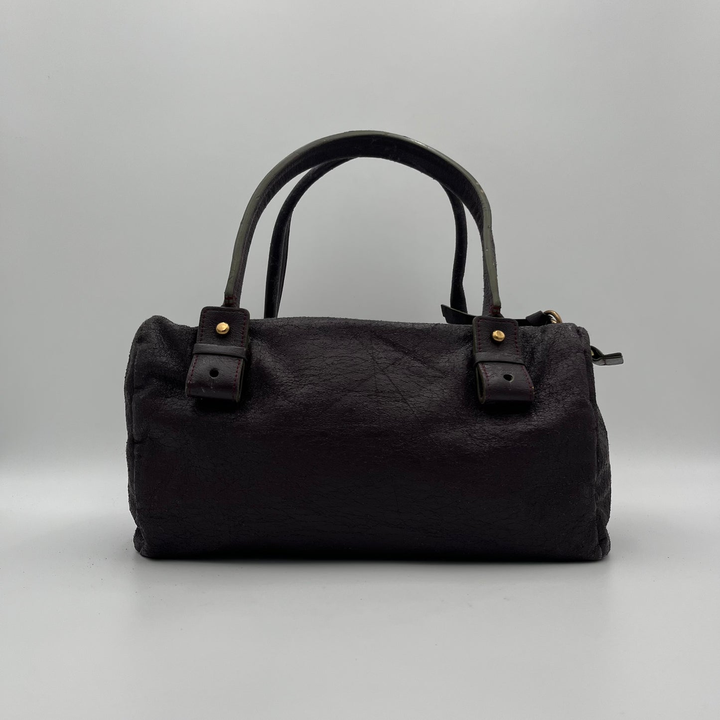 Chloe Dark Purple Leather Eclipse Boston Bag