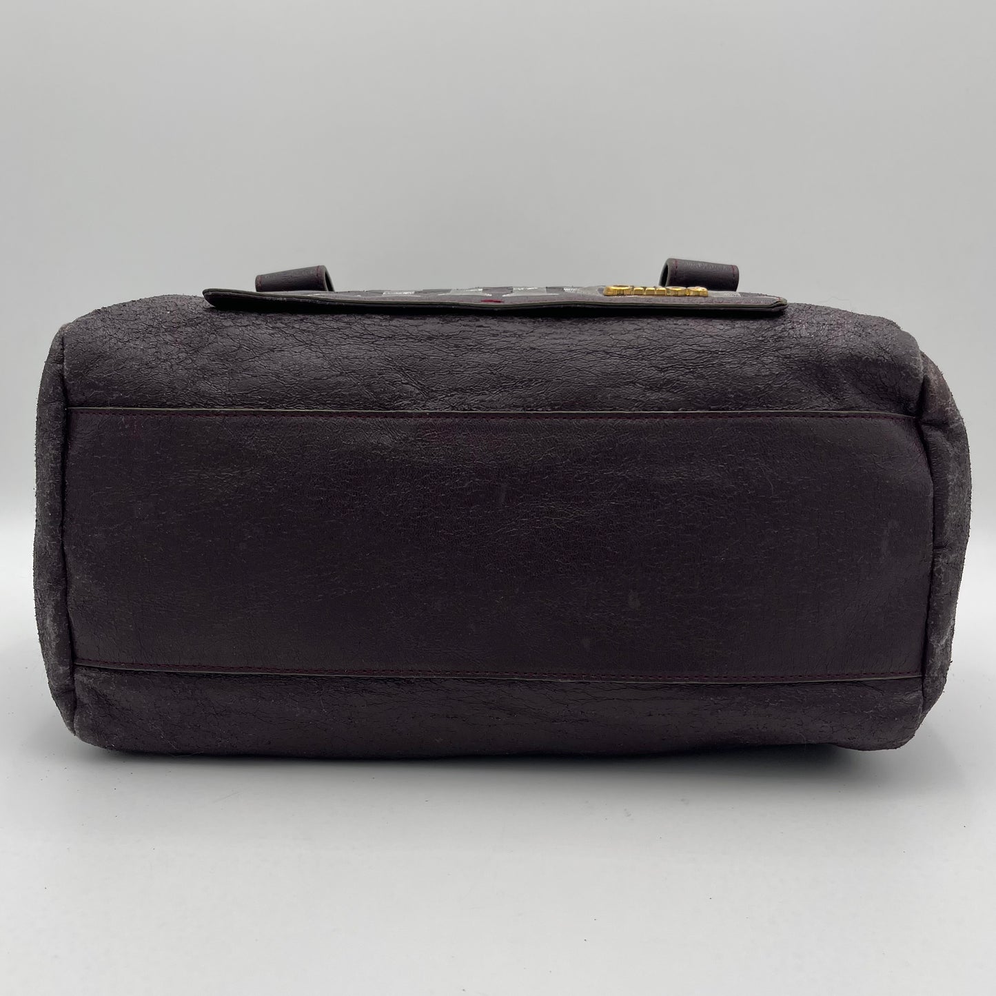 Chloe Dark Purple Leather Eclipse Boston Bag
