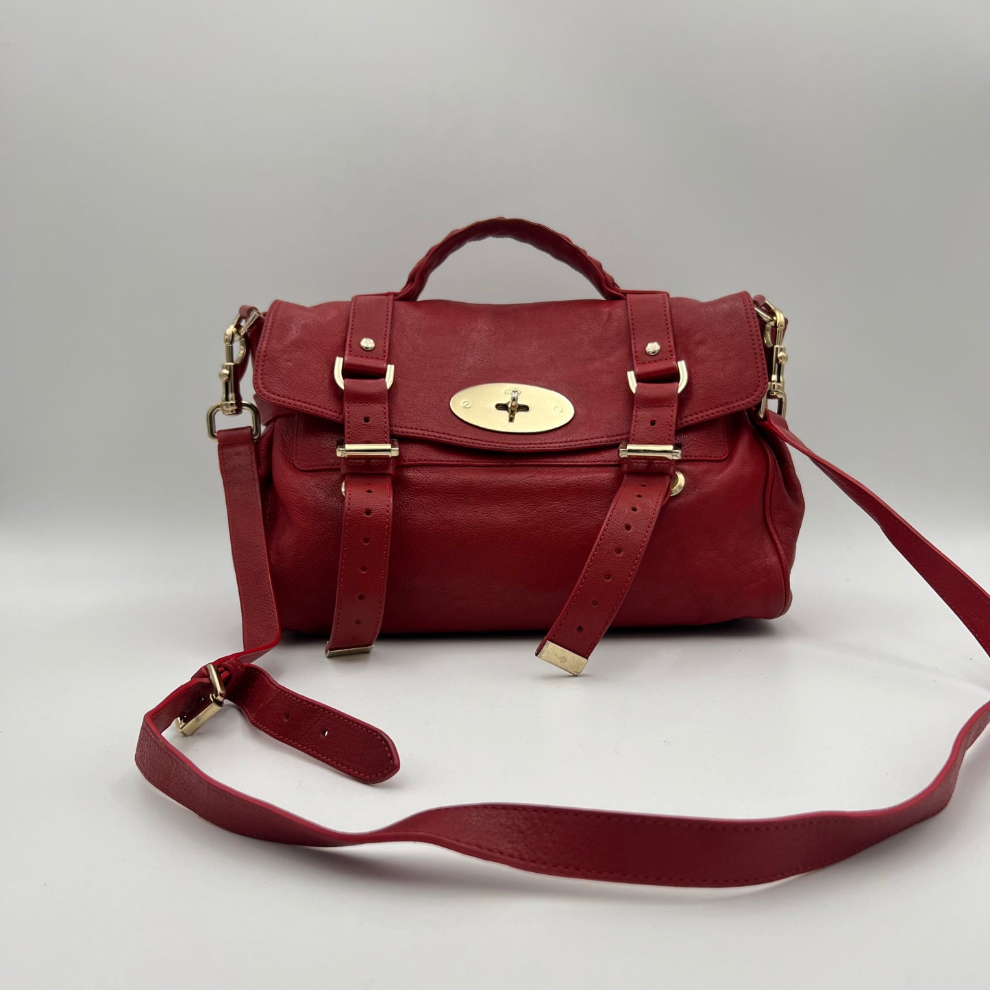 Mulberry Red Leather Alexa Satchel