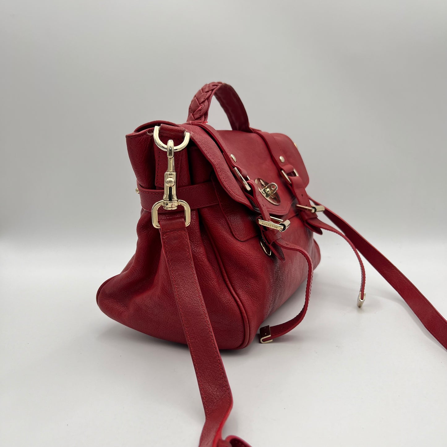 Mulberry Red Leather Alexa Satchel