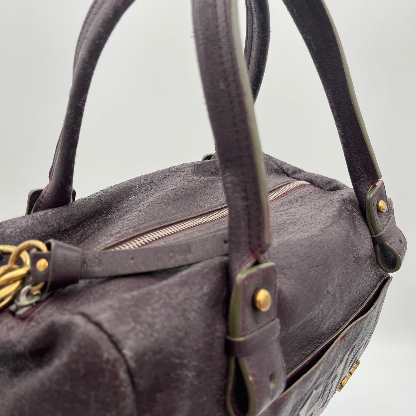 Chloe Dark Purple Leather Eclipse Boston Bag