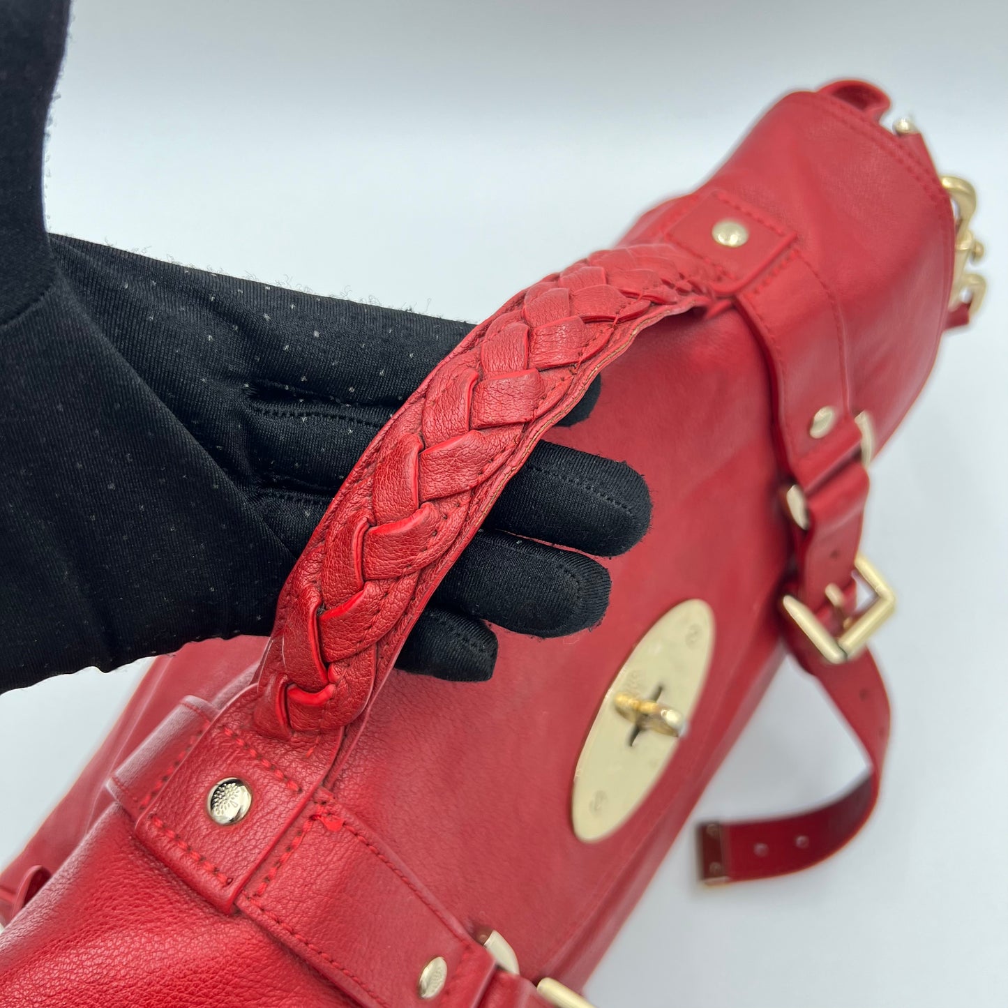Mulberry Red Leather Alexa Satchel