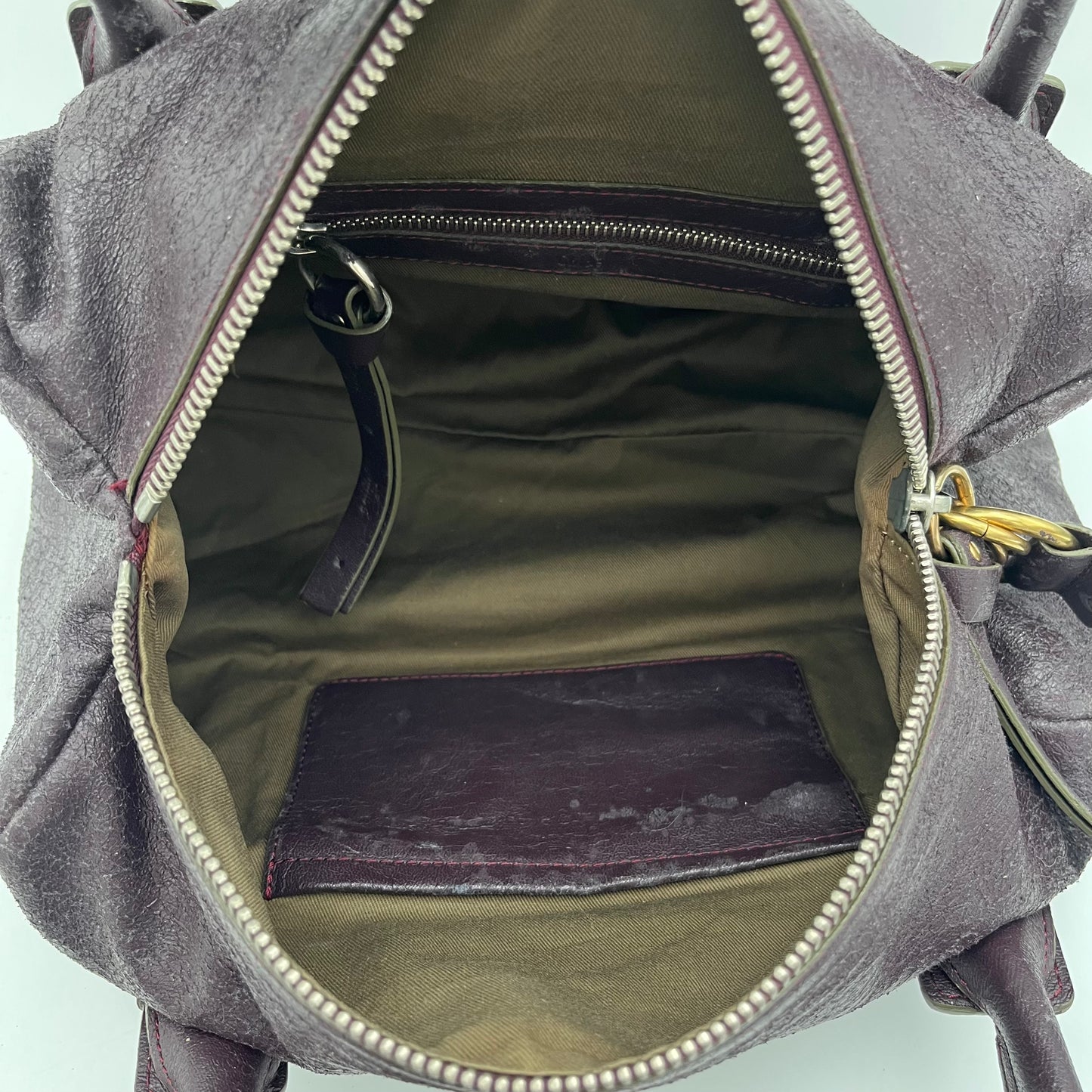 Chloe Dark Purple Leather Eclipse Boston Bag
