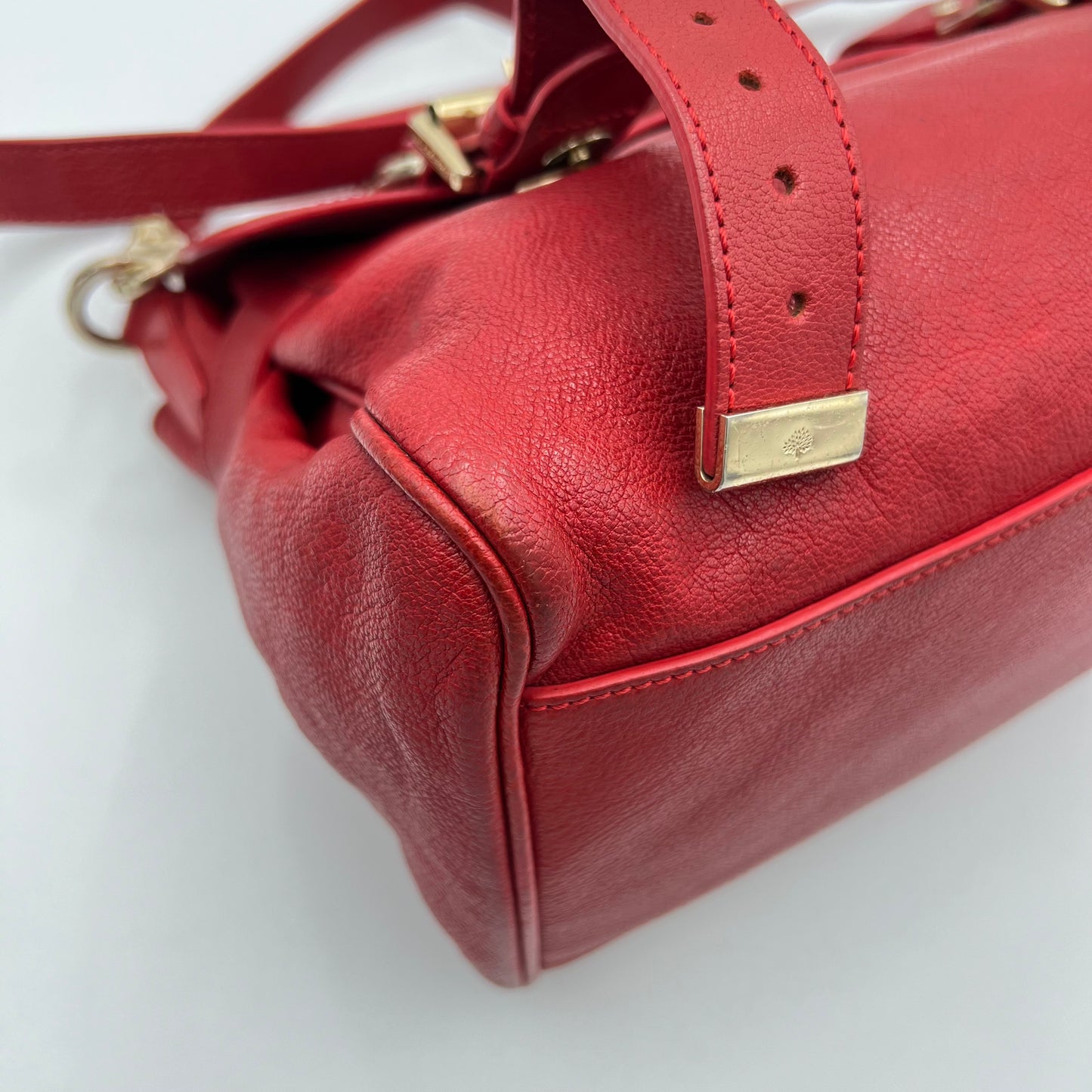 Mulberry Red Leather Alexa Satchel