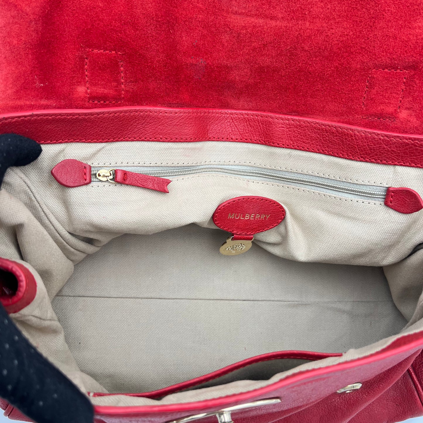Mulberry Red Leather Alexa Satchel