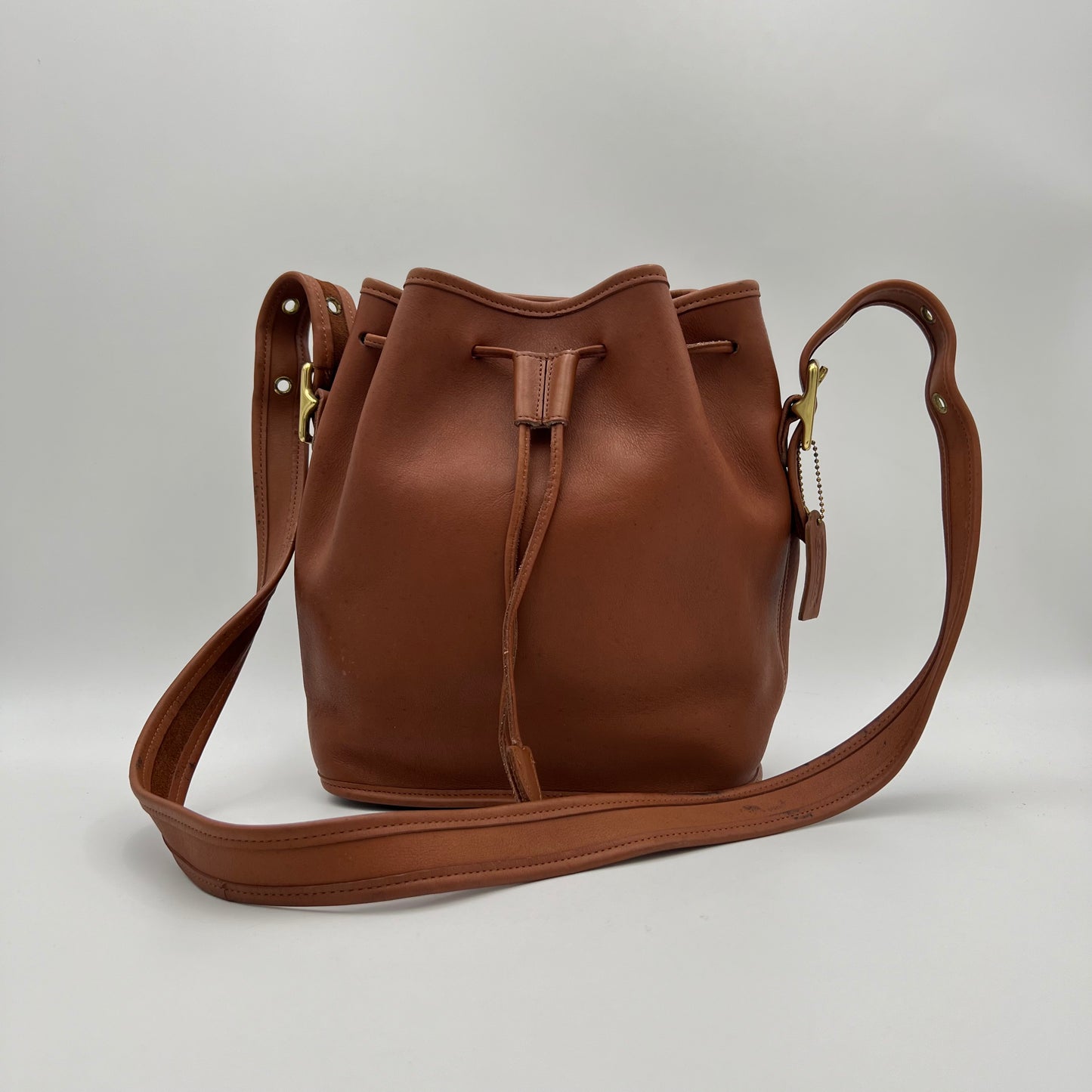 Coach Bristish Tan Lula's Legacy Drawstring Bucket Bag