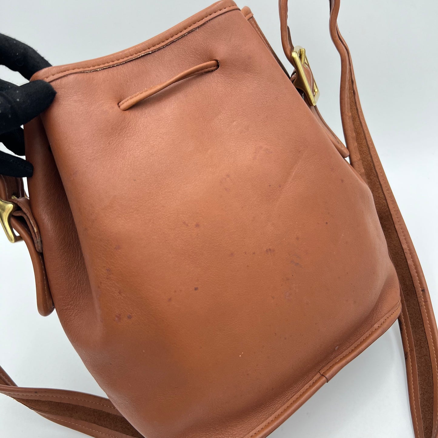 Coach Bristish Tan Lula's Legacy Drawstring Bucket Bag