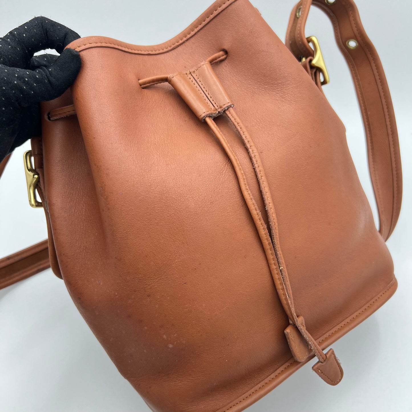 Coach Bristish Tan Lula's Legacy Drawstring Bucket Bag