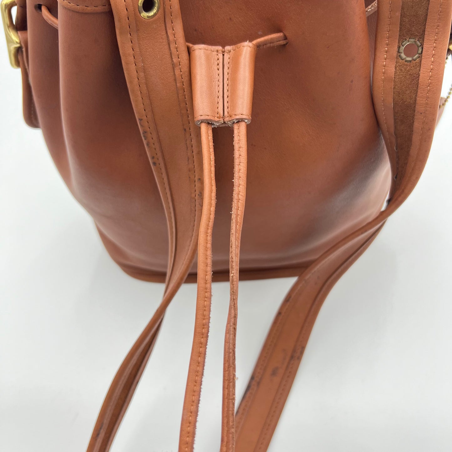Coach Bristish Tan Lula's Legacy Drawstring Bucket Bag