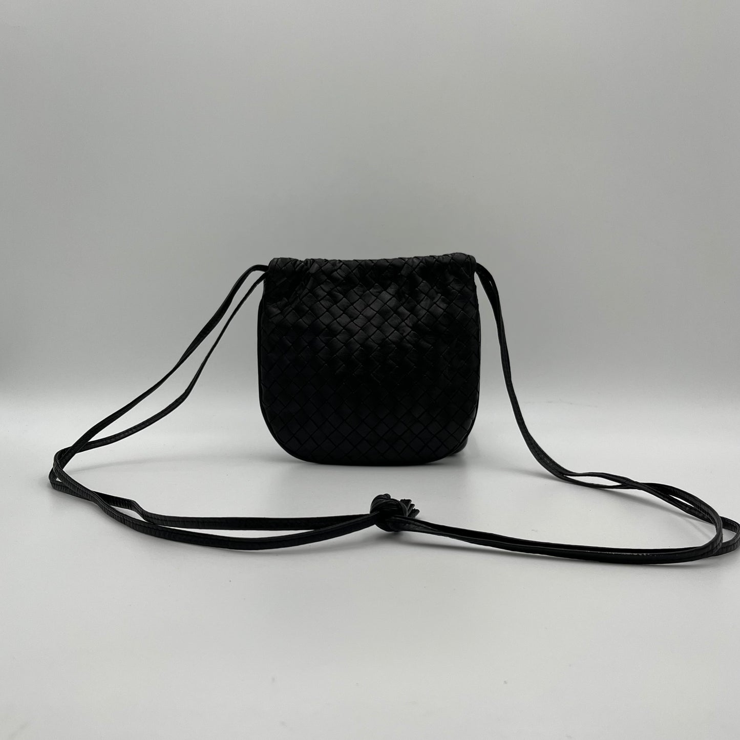 Bottega Veneta Black Intrecciato Mini Crossbody