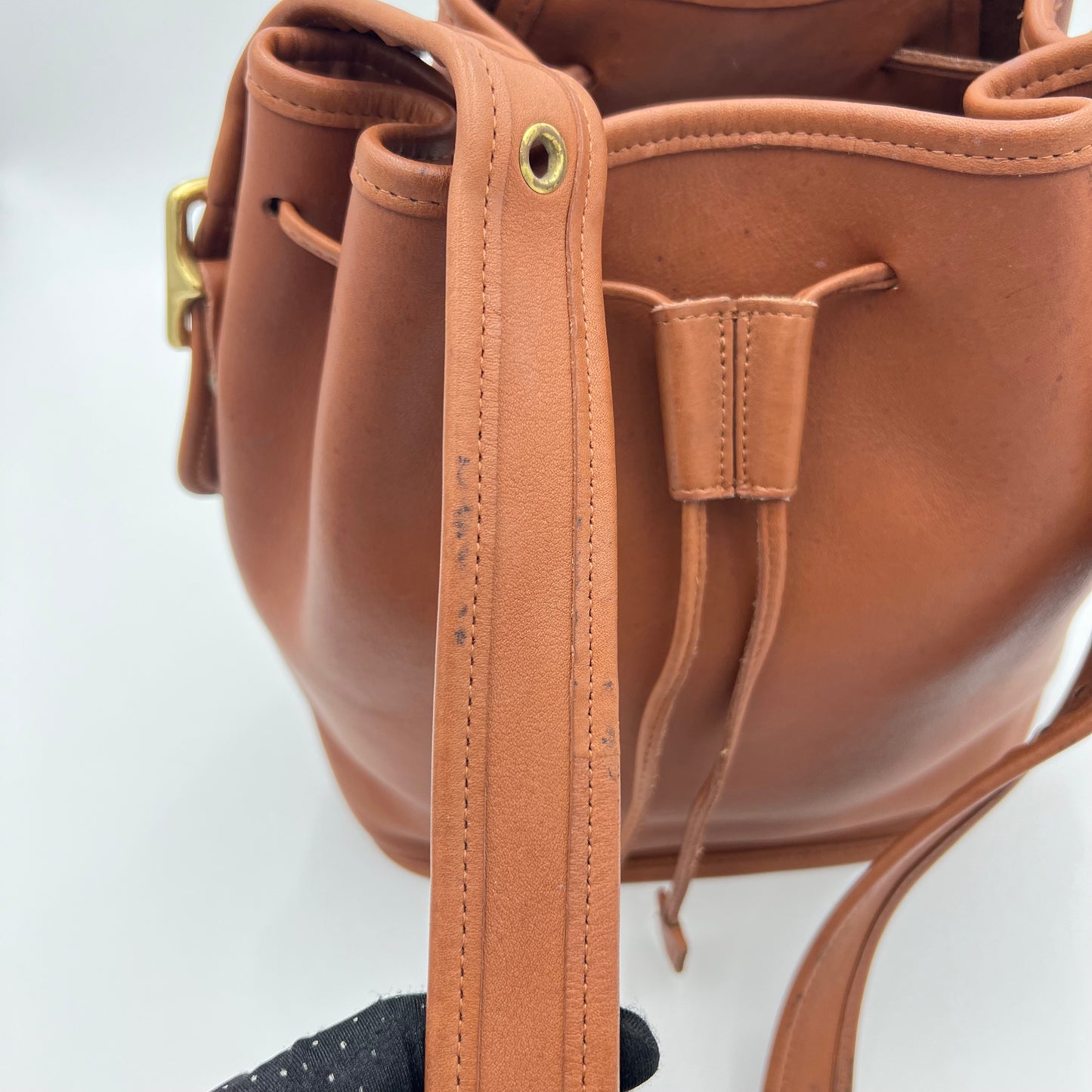 Coach Bristish Tan Lula's Legacy Drawstring Bucket Bag