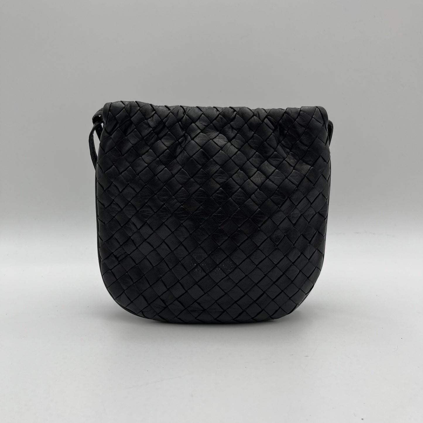 Bottega Veneta Black Intrecciato Mini Crossbody