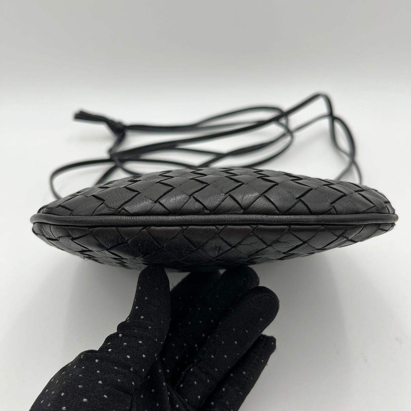 Bottega Veneta Black Intrecciato Mini Crossbody