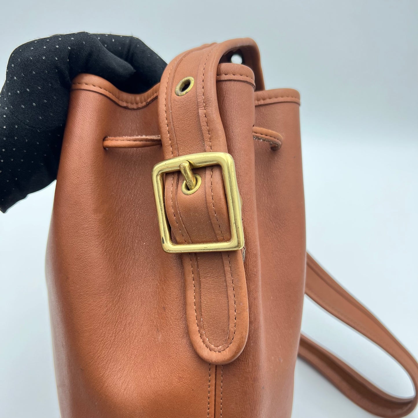 Coach Bristish Tan Lula's Legacy Drawstring Bucket Bag