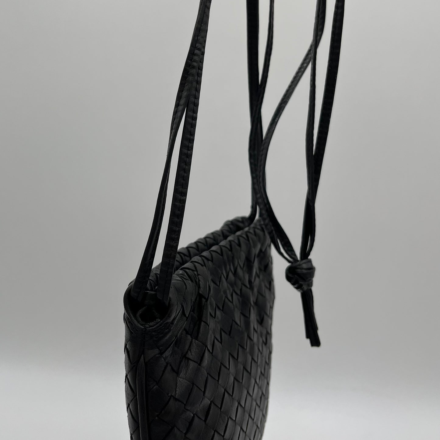 Bottega Veneta Black Intrecciato Mini Crossbody