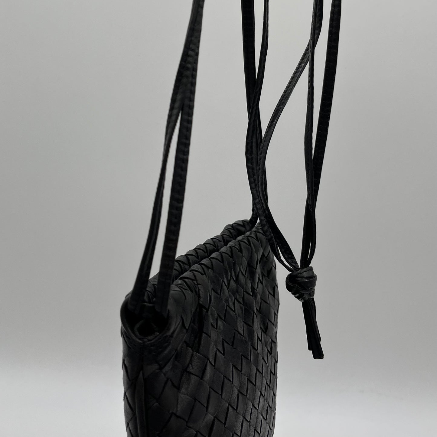Bottega Veneta Black Intrecciato Mini Crossbody