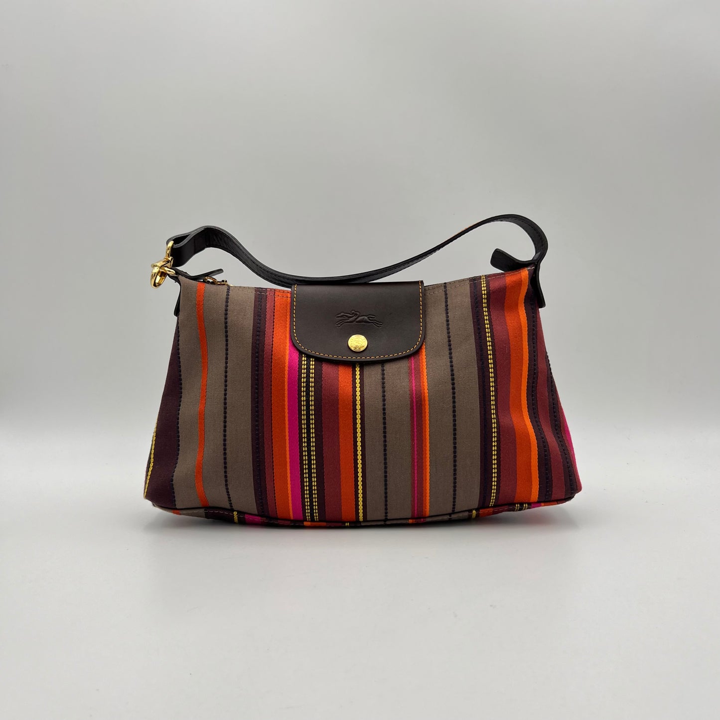 Longchamp Multicolor Striped Le Pliage Shoulder Bag