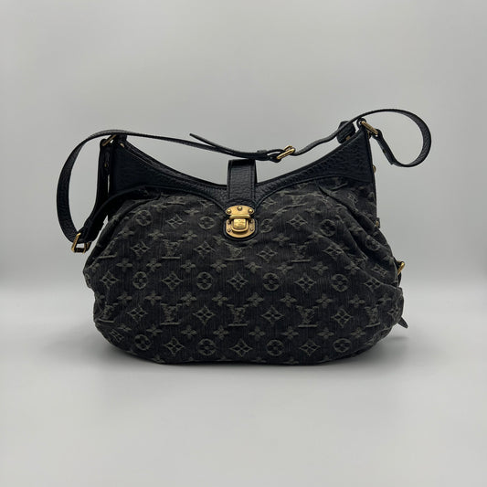 LV Black Monogram Denim Mahina