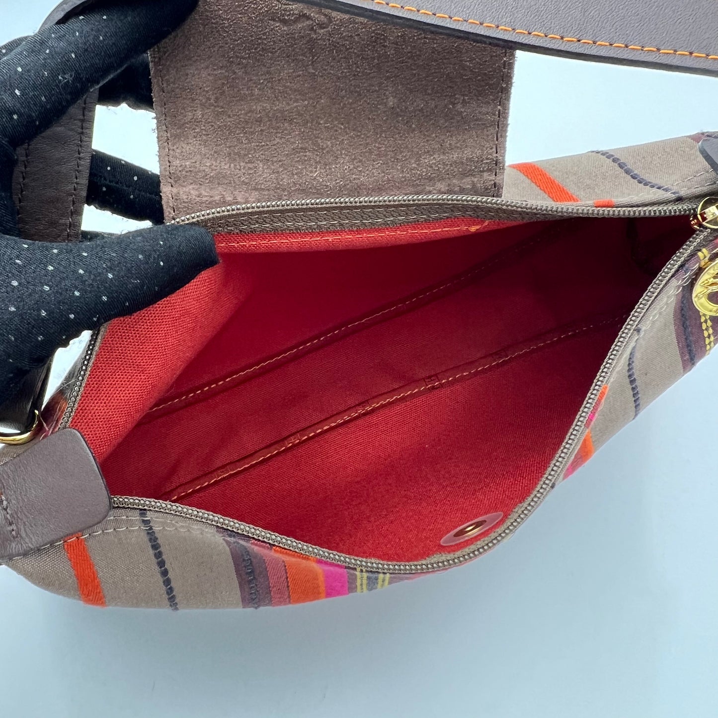 Longchamp Multicolor Striped Le Pliage Shoulder Bag