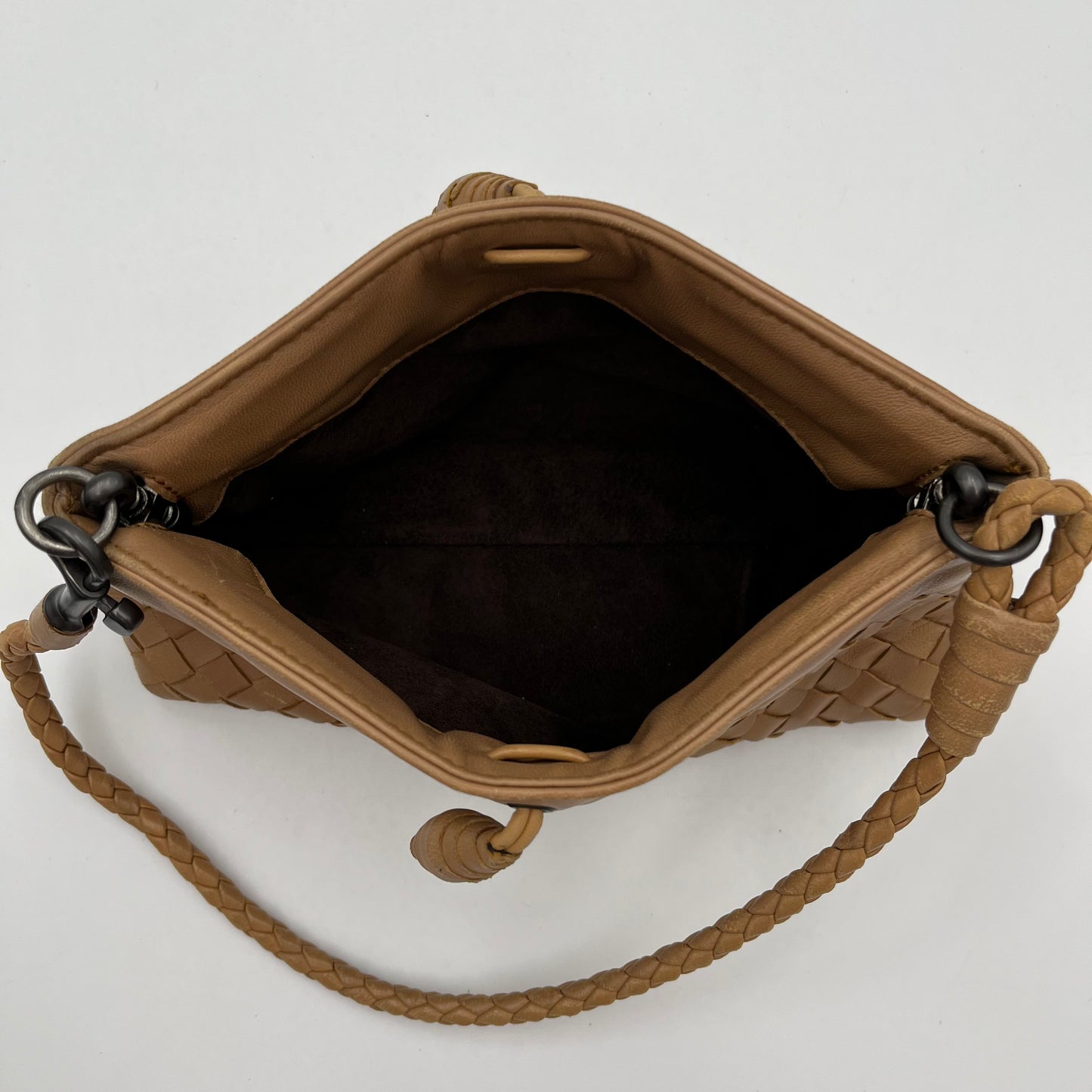 Bottega Veneta Camel Brown Intrecciato Pochette