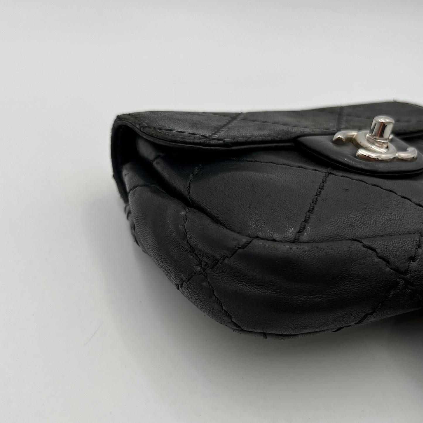 Chanel 2010-2011 Black Lambskin Wild Stitch Timeless Mini Flap SHW (Series 14)